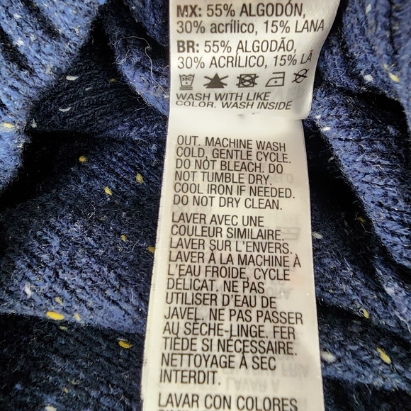 Quicksilver Cotton Wool Crewneck Pullover Sweater Speckled Yarn Navy Size Large - Picture 14 of 15